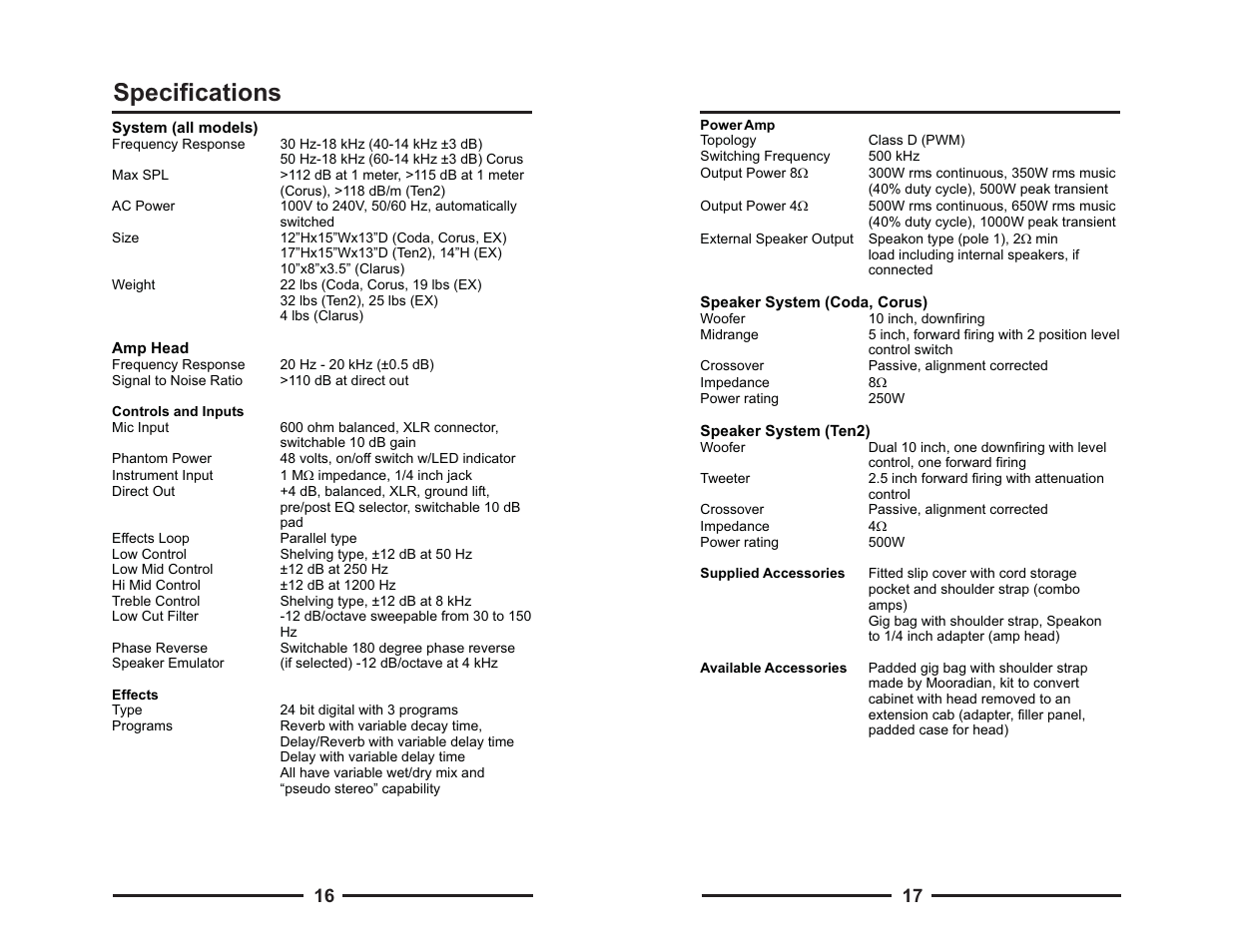Specifications | Acoustic Image S4Plus User Manual | Page 10 / 12