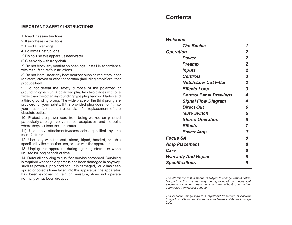 Acoustic Image Series III User Manual | Page 2 / 8