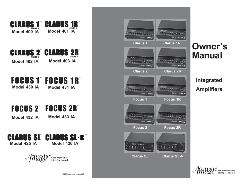 Acoustic Image Series II User Manual | 6 pages