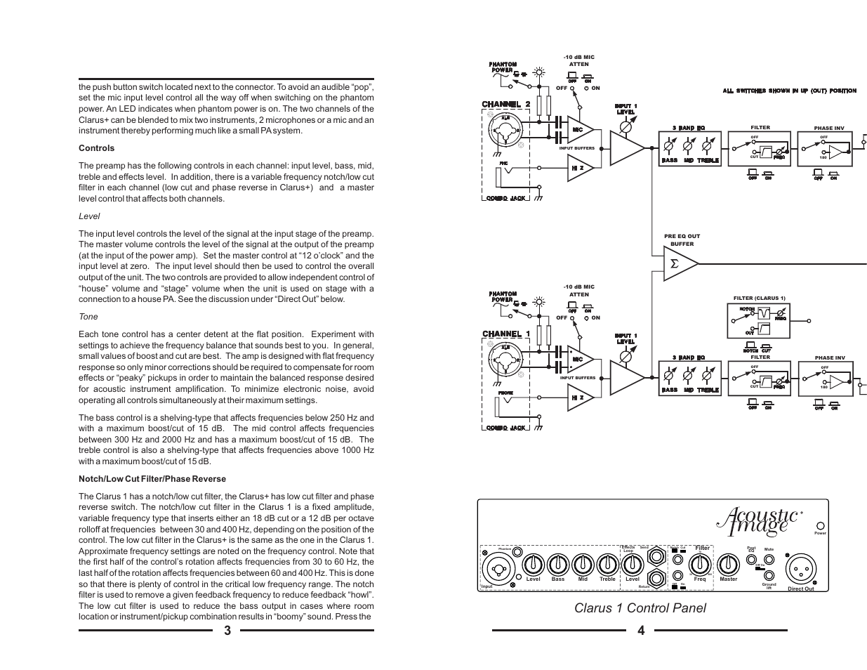 4clarus 1 control panel | Acoustic Image + Models User Manual | Page 4 / 8