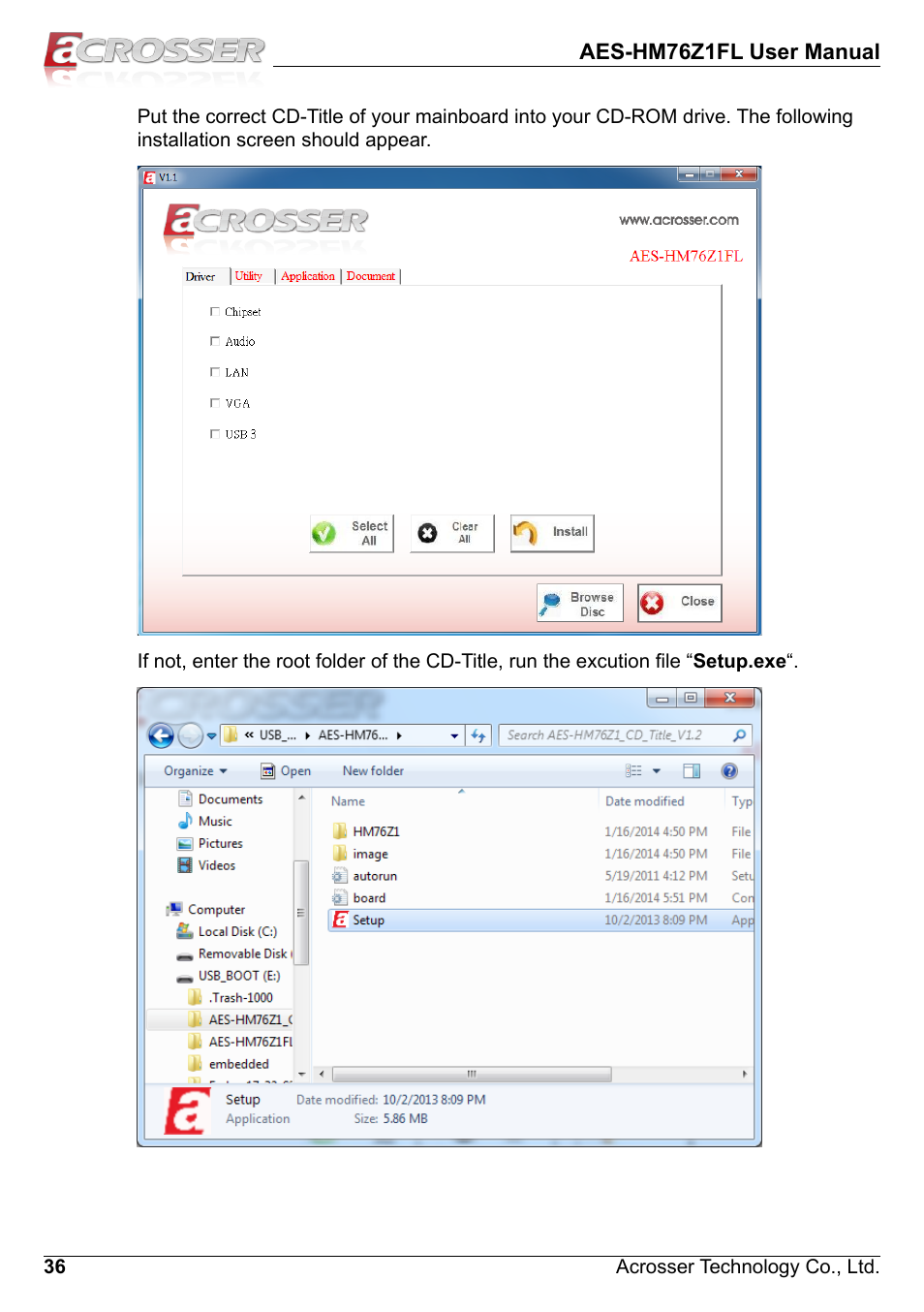 Acrosser AES-HM76Z1FL User Manual | Page 36 / 58