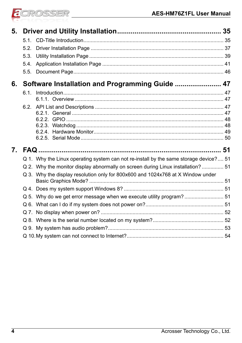 Driver and utility installation, Software installation and programming guide | Acrosser AES-HM76Z1FL User Manual | Page 4 / 58