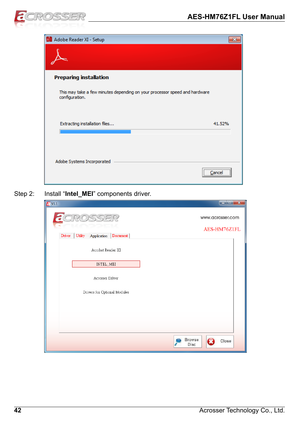 Acrosser AES-HM76Z1FL User Manual | Page 42 / 58