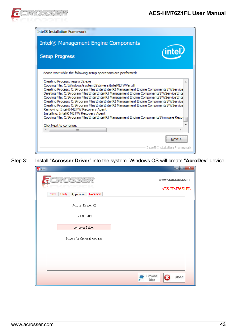 Acrosser AES-HM76Z1FL User Manual | Page 43 / 58