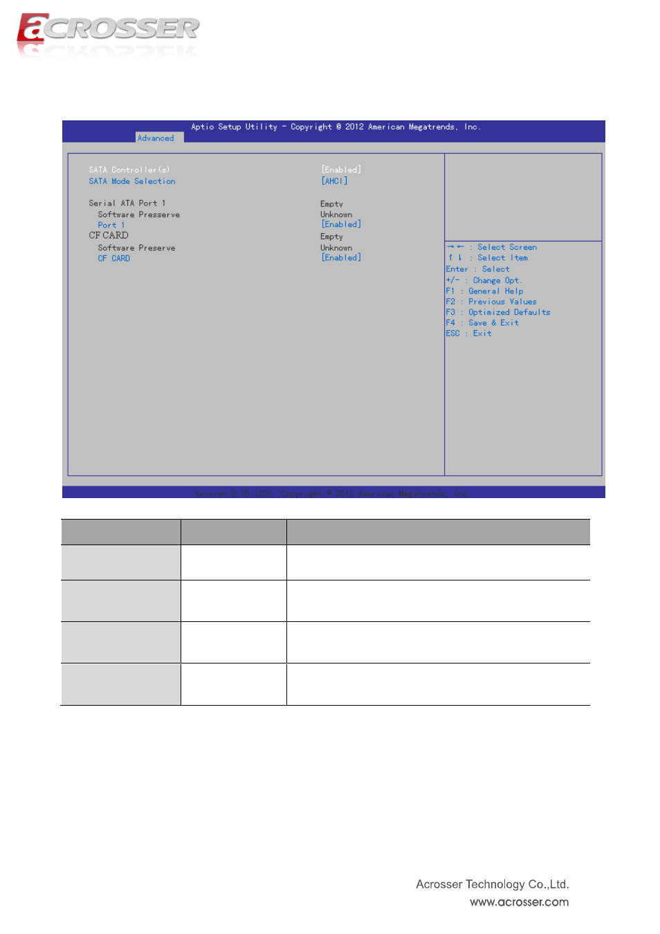 1 sata configuration, Sata configuration | Acrosser AES-HM76Z1FL User Manual | Page 35 / 73