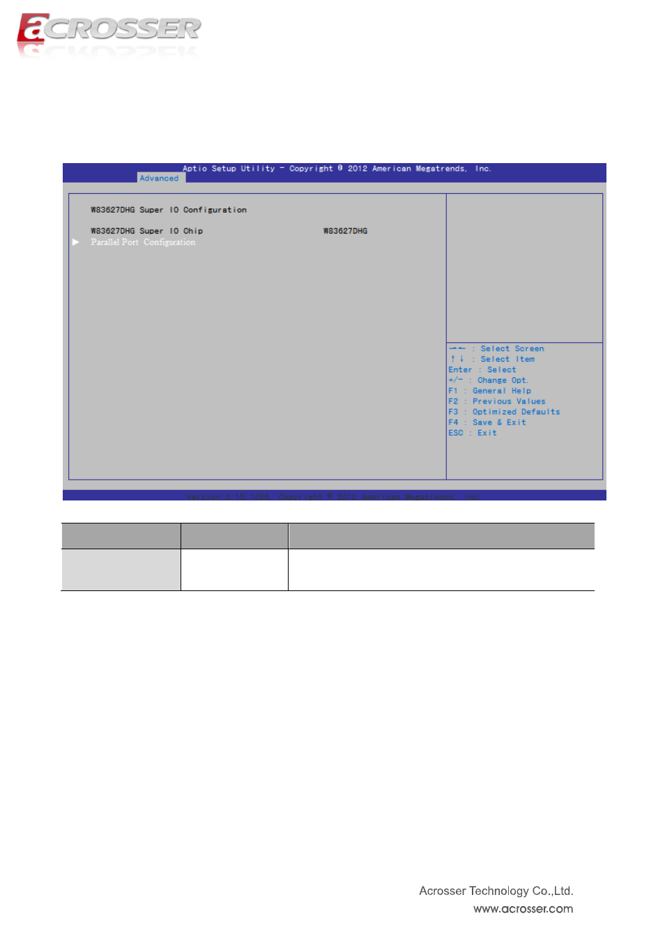 3 w83627dhg super io configuration, W83627dhg super io configuration | Acrosser AES-HM76Z1FL User Manual | Page 37 / 73