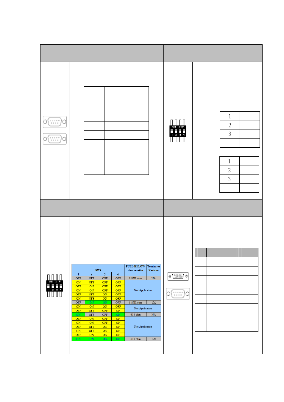 1off 2 on 3 off 4 on, 1on 2 on 3 off 4 on | Acrosser AR-ES6003FL User Manual | Page 42 / 89