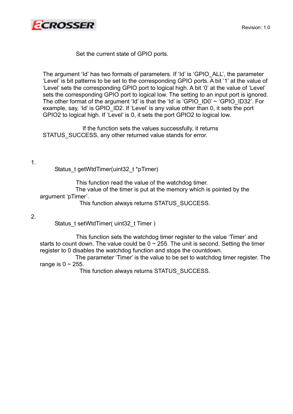 2 watchdog | Acrosser AR-ES6050FLD-W User Manual | Page 45 / 45