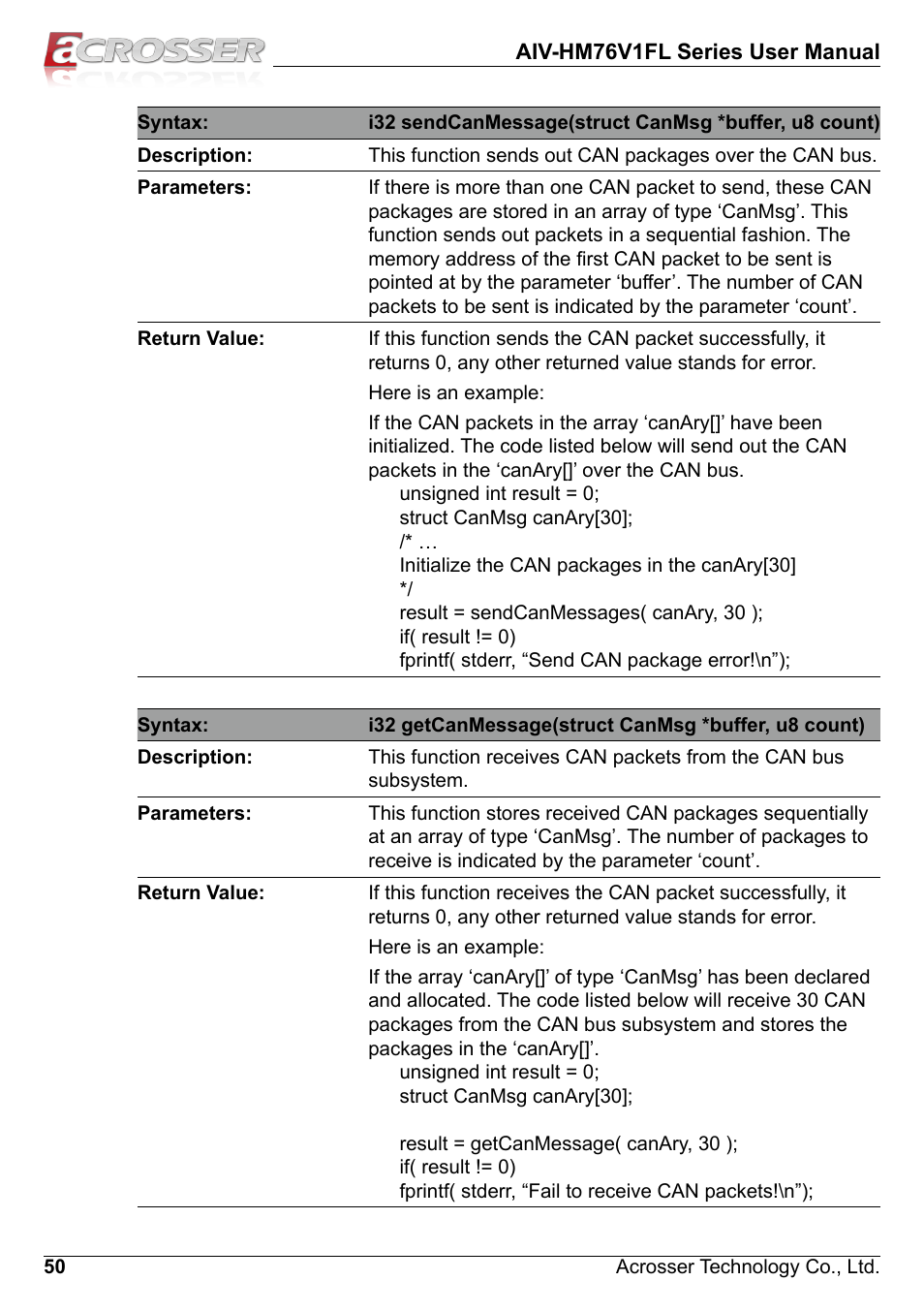 Acrosser AIV-HM76V1FL User Manual | Page 50 / 69