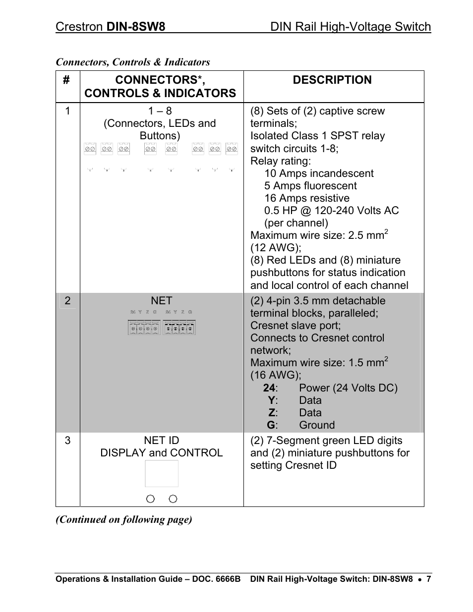 Crestron din-8sw8 din rail high-voltage switch | Crestron electronic GreenLight DIN-8SW8 User Manual | Page 11 / 32