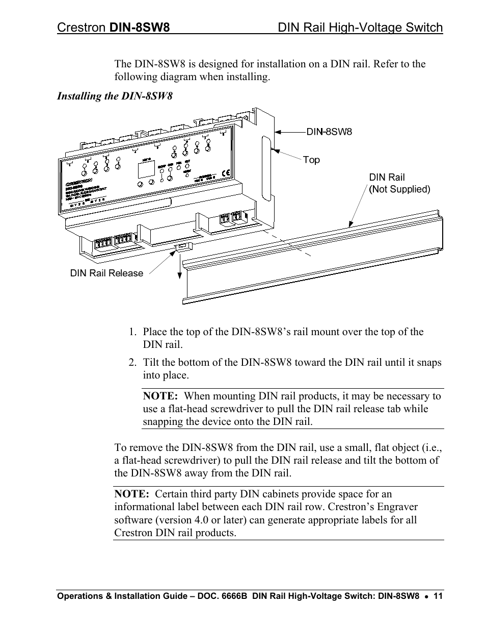 Crestron din-8sw8 din rail high-voltage switch | Crestron electronic GreenLight DIN-8SW8 User Manual | Page 15 / 32