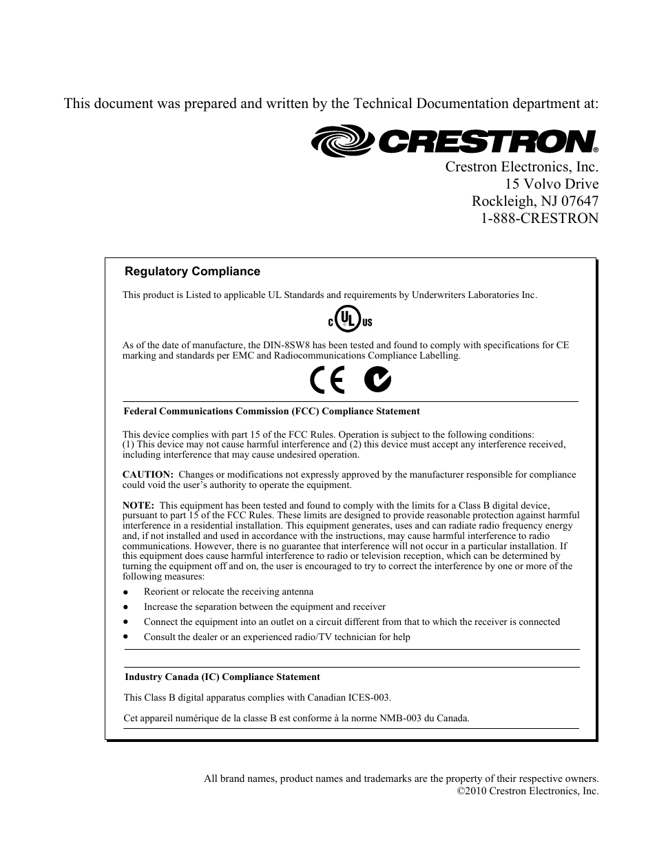 Crestron electronic GreenLight DIN-8SW8 User Manual | Page 2 / 32