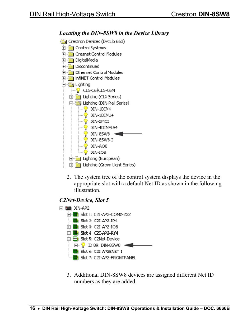 Din rail high-voltage switch crestron din-8sw8 | Crestron electronic GreenLight DIN-8SW8 User Manual | Page 20 / 32