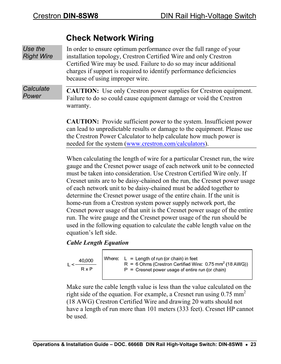 Check network wiring, Crestron din-8sw8 din rail high-voltage switch | Crestron electronic GreenLight DIN-8SW8 User Manual | Page 27 / 32