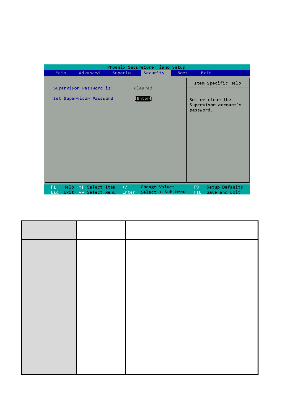 3 security setup, Supervisor password is, Set supervisor password | Acrosser AR-B6051 User Manual | Page 19 / 55