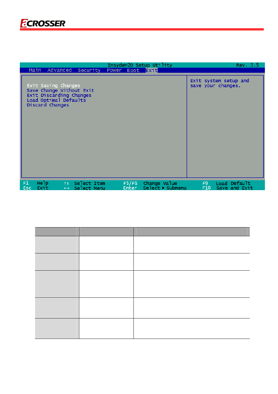 6 exit setup | Acrosser AR-B6050 User Manual | Page 24 / 34