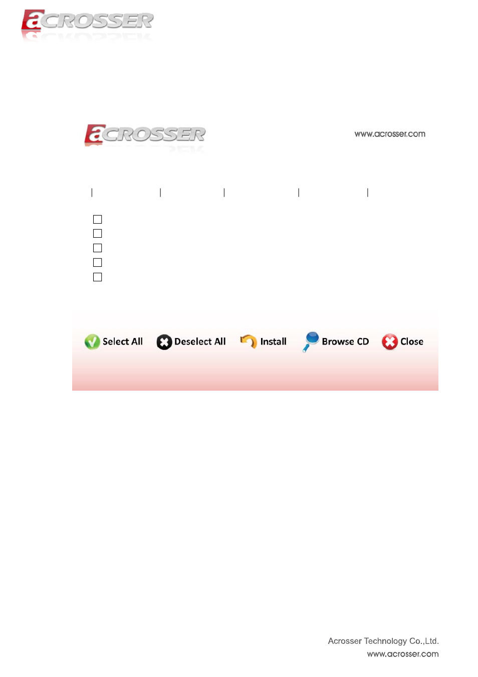 1 driver page, Acm-b6360 | Acrosser ACM-B6360 User Manual | Page 45 / 63