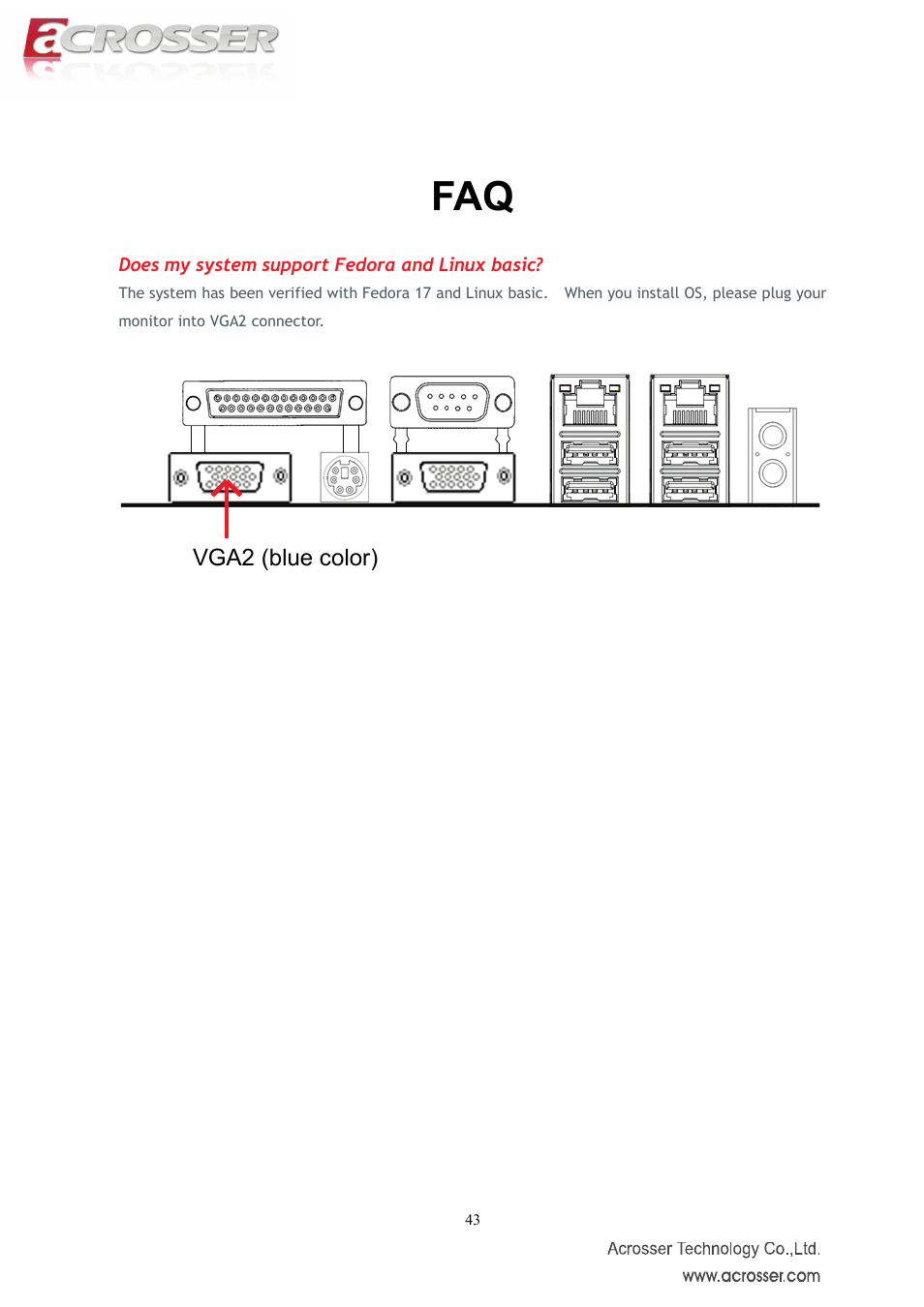 Vga2 (blue color) | Acrosser AMB-IH61T3 (Mini-ITX) User Manual | Page 43 / 45
