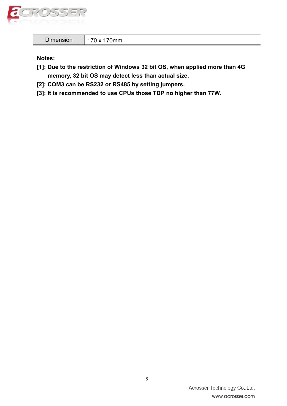 Acrosser AMB-IH61T3 (Mini-ITX) User Manual | Page 5 / 45