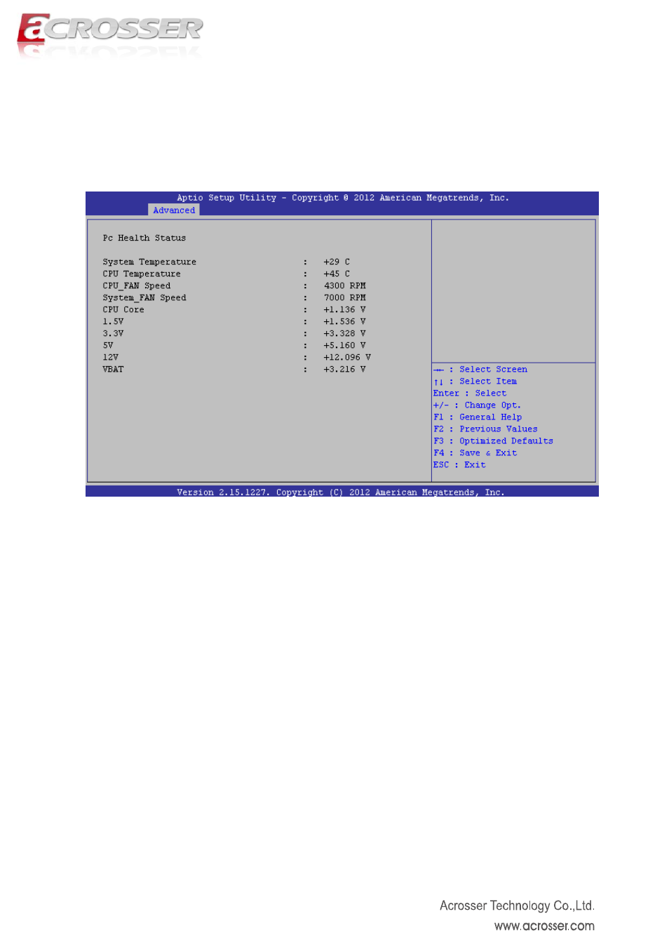 Hardware monitor setup | Acrosser AMB-IH61T3 (Mini-ITX) User Manual | Page 27 / 45