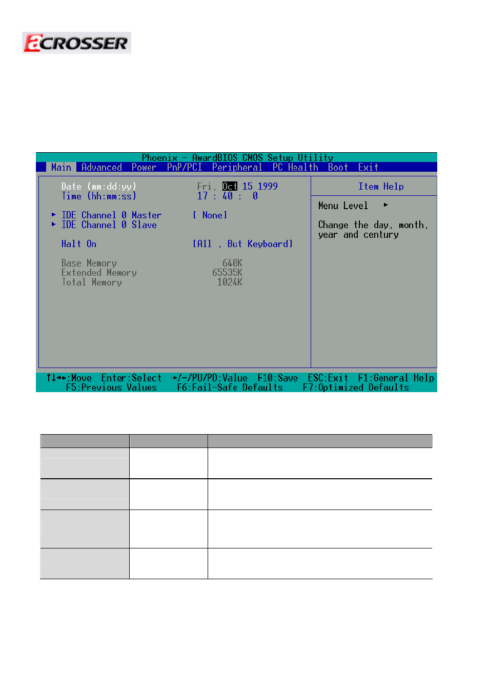 1 main setup | Acrosser AR-B5630 User Manual | Page 20 / 32