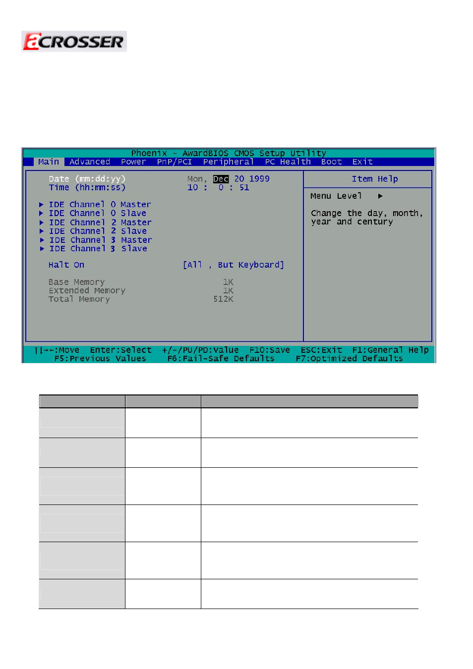 1 main setup | Acrosser AR-B5631 User Manual | Page 20 / 31