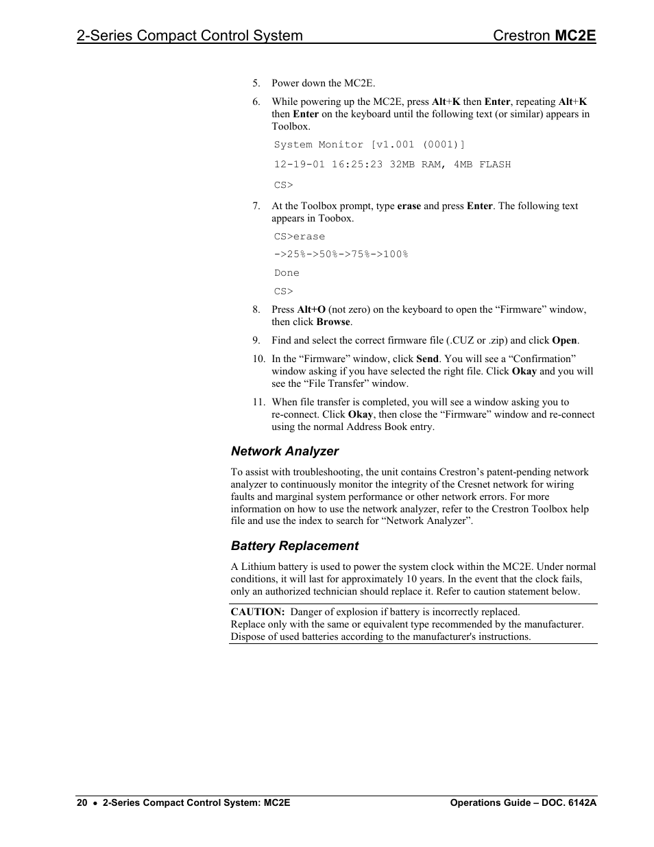 Series compact control system crestron mc2e | Crestron electronic Crestron MC2E User Manual | Page 24 / 32