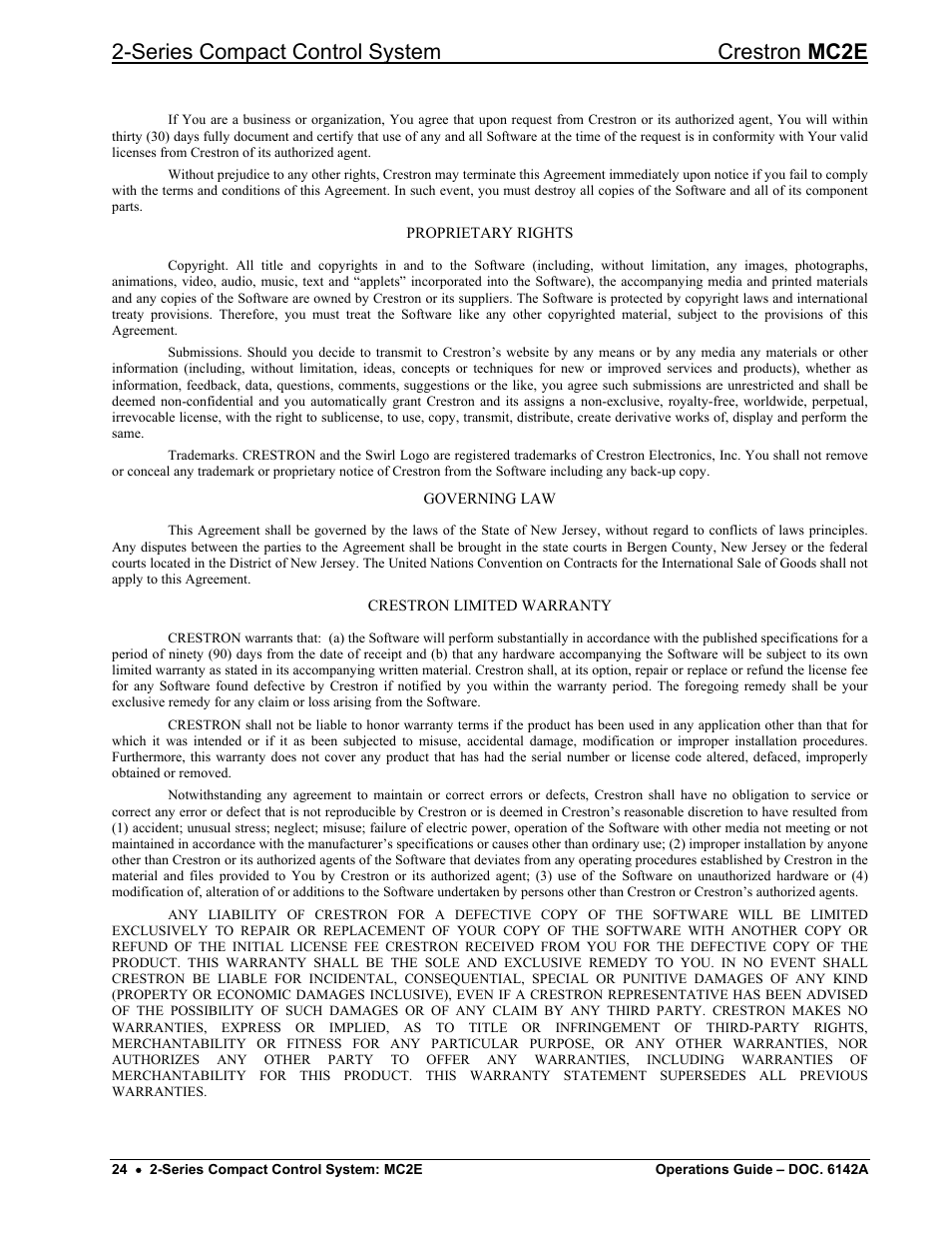 Series compact control system crestron mc2e | Crestron electronic Crestron MC2E User Manual | Page 28 / 32