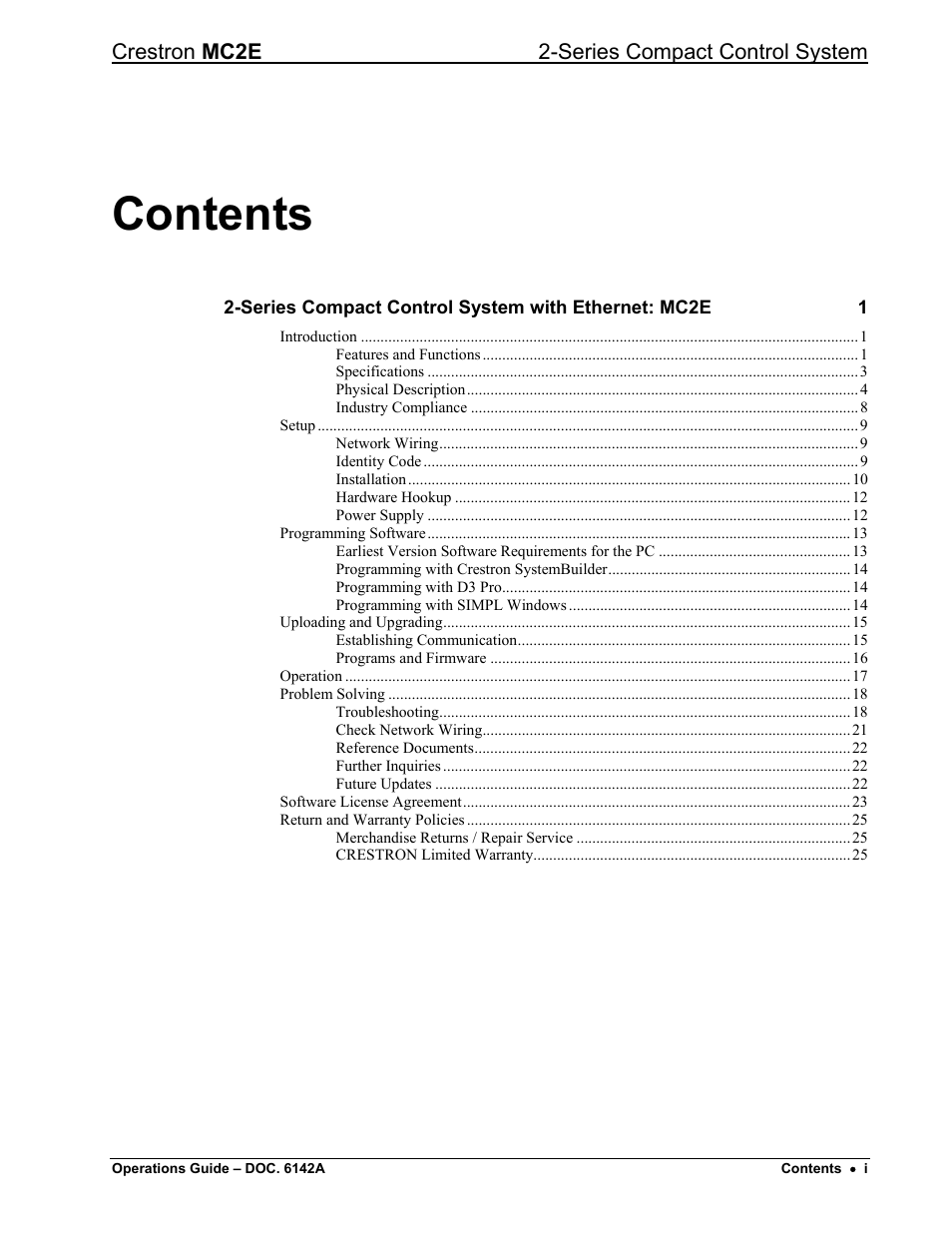 Crestron electronic Crestron MC2E User Manual | Page 3 / 32