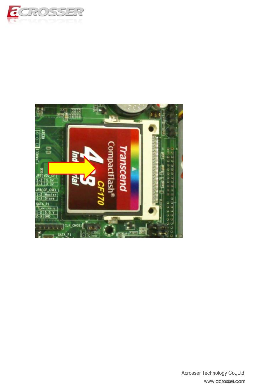 2 cf card installation, Cf card installation | Acrosser AND-D525N2 User Manual | Page 10 / 38