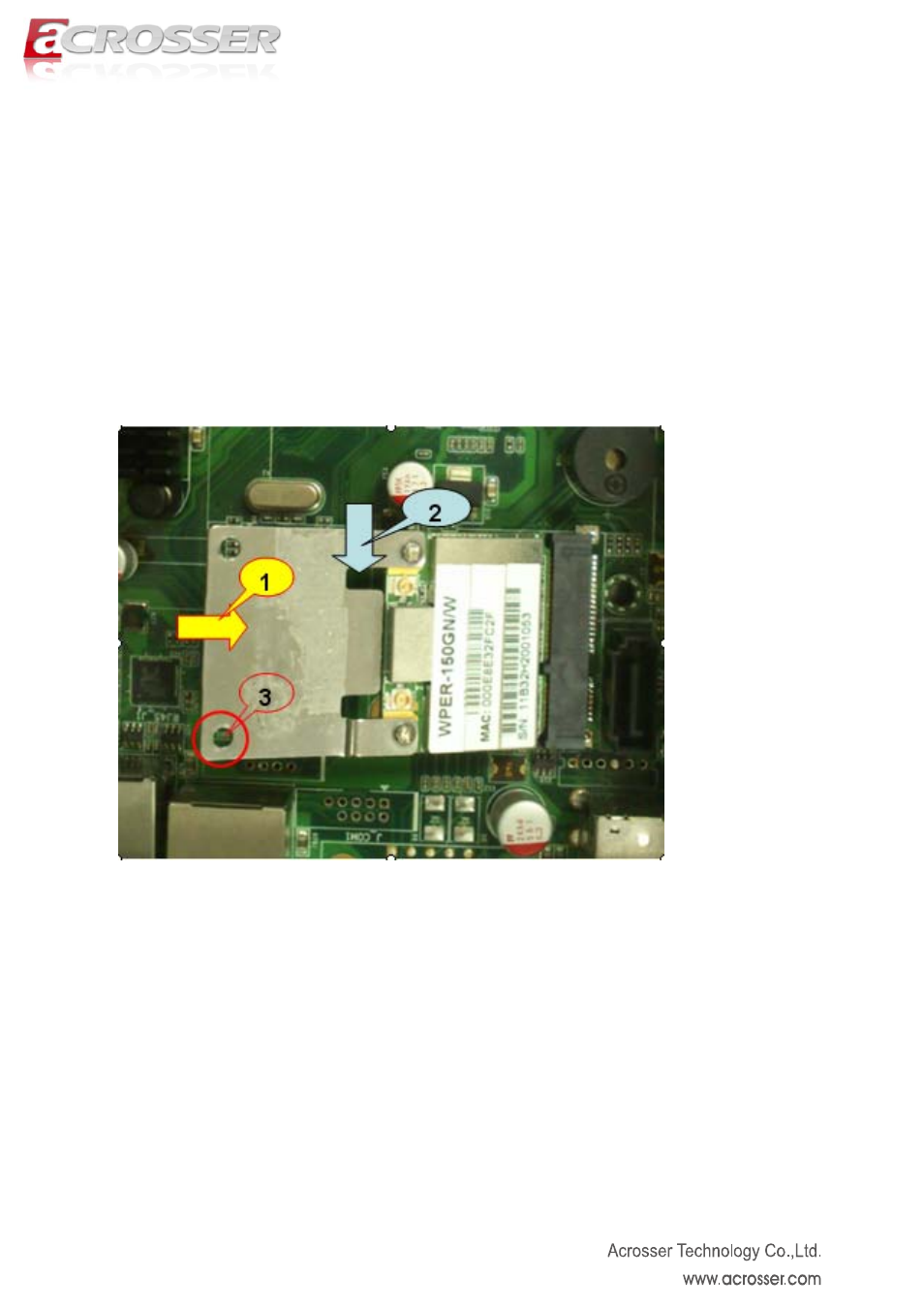 4 mini-pcie module installation, Mini-pcie module installation | Acrosser AND-D525N2 User Manual | Page 12 / 38