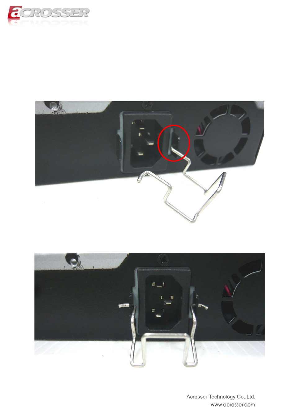 3 power cord hook installation, Power cord hook installation | Acrosser ANR-IB75N1/A/B User Manual | Page 18 / 76