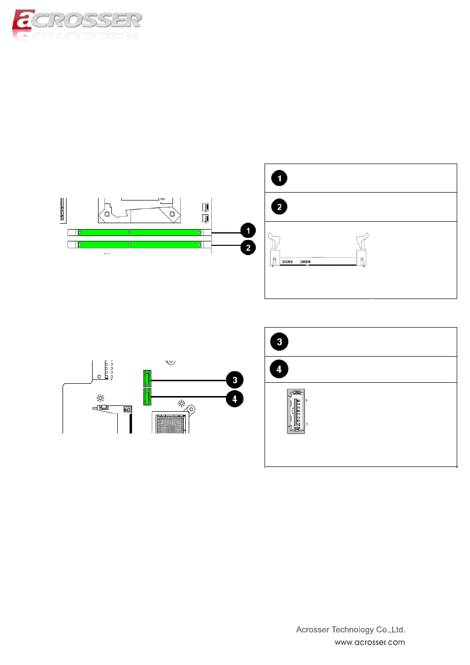 Connector pin define, Ddr3 dimm connector, Sata connector | Acrosser ANR-IB75N1/A/B User Manual | Page 26 / 76