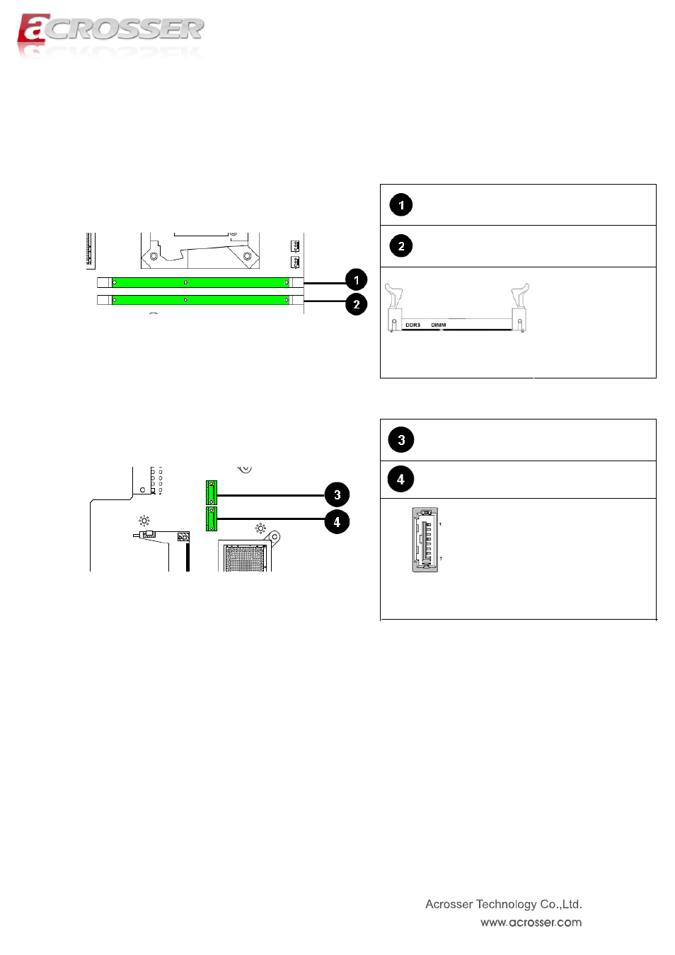 3 connectors and jumper settings, Connectors and jumper settings, Ddr3 dimm connector | Sata connector | Acrosser ANR-IB75N1/A/B User Manual | Page 10 / 60