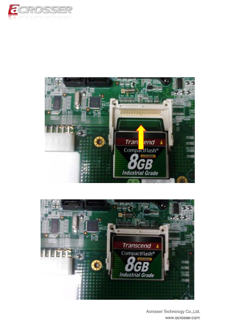 2 cf card installation, Cf card installation | Acrosser ANR-IH61N1/A/B User Manual | Page 17 / 73