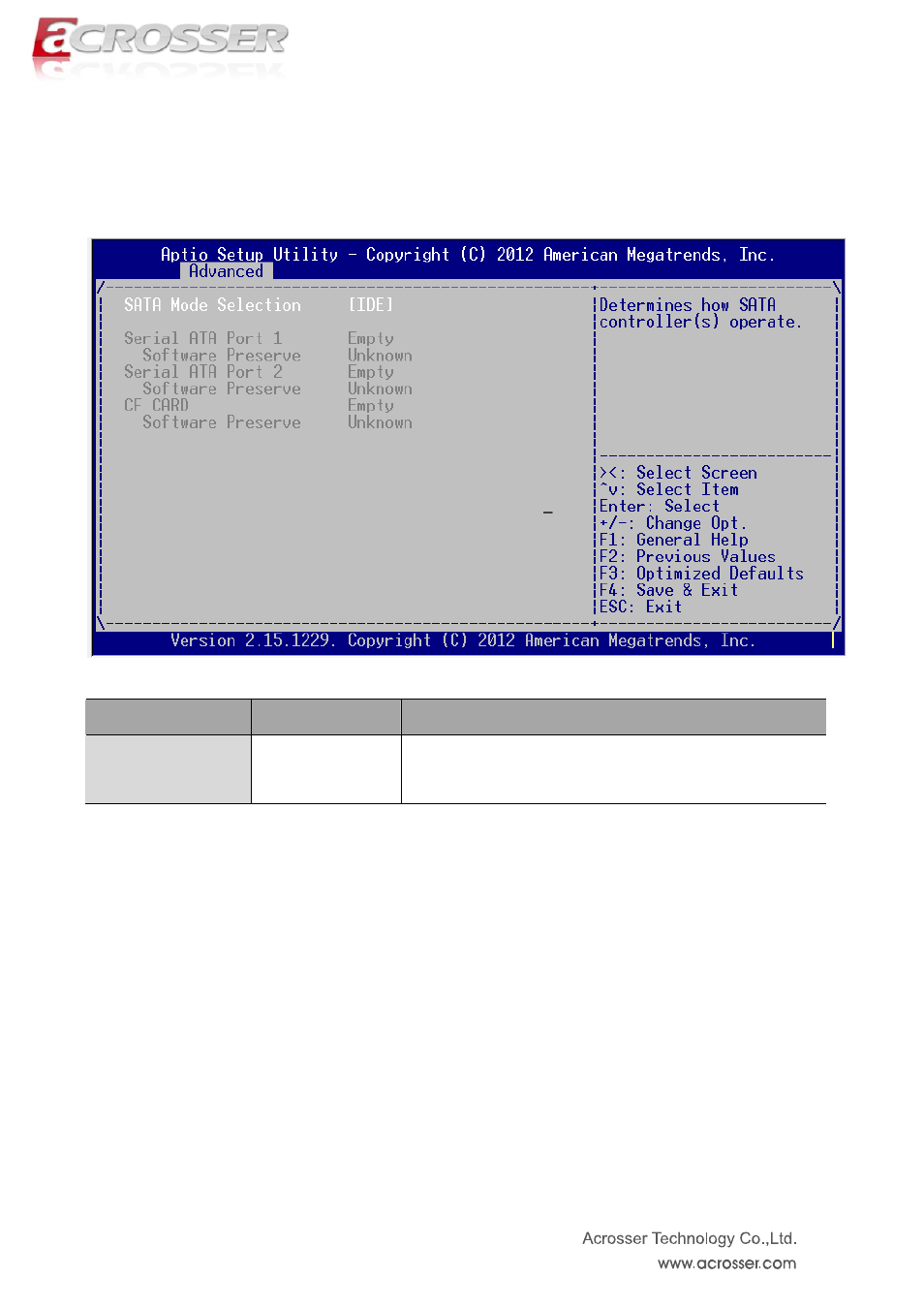 Sata mode selection | Acrosser ANR-IH61N1/A/B User Manual | Page 35 / 73