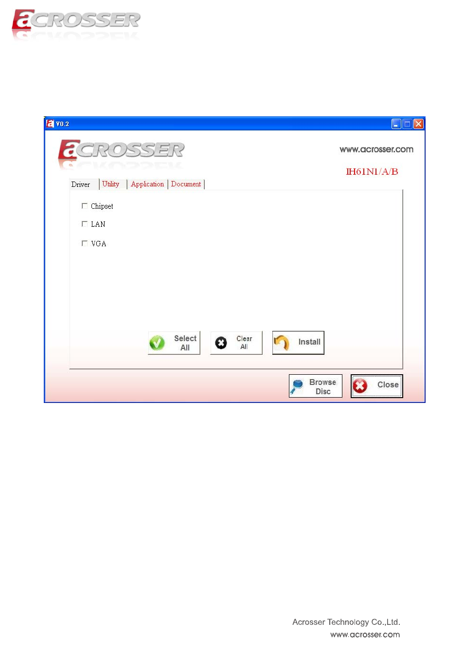 1 driver page | Acrosser ANR-IH61N1/A/B User Manual | Page 36 / 57