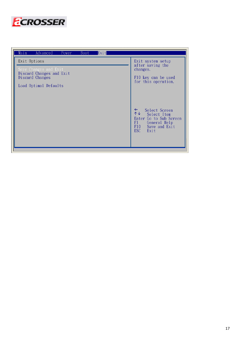 5 exit (exit options) | Acrosser AR-R6000 User Manual | Page 17 / 22