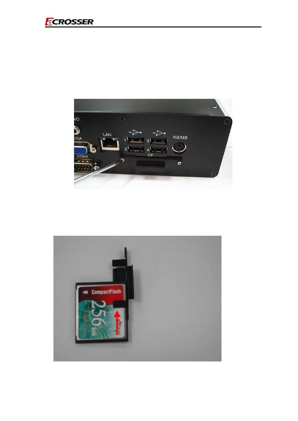 3 installing a compact flash card | Acrosser AR-ES0631ET User Manual | Page 12 / 15