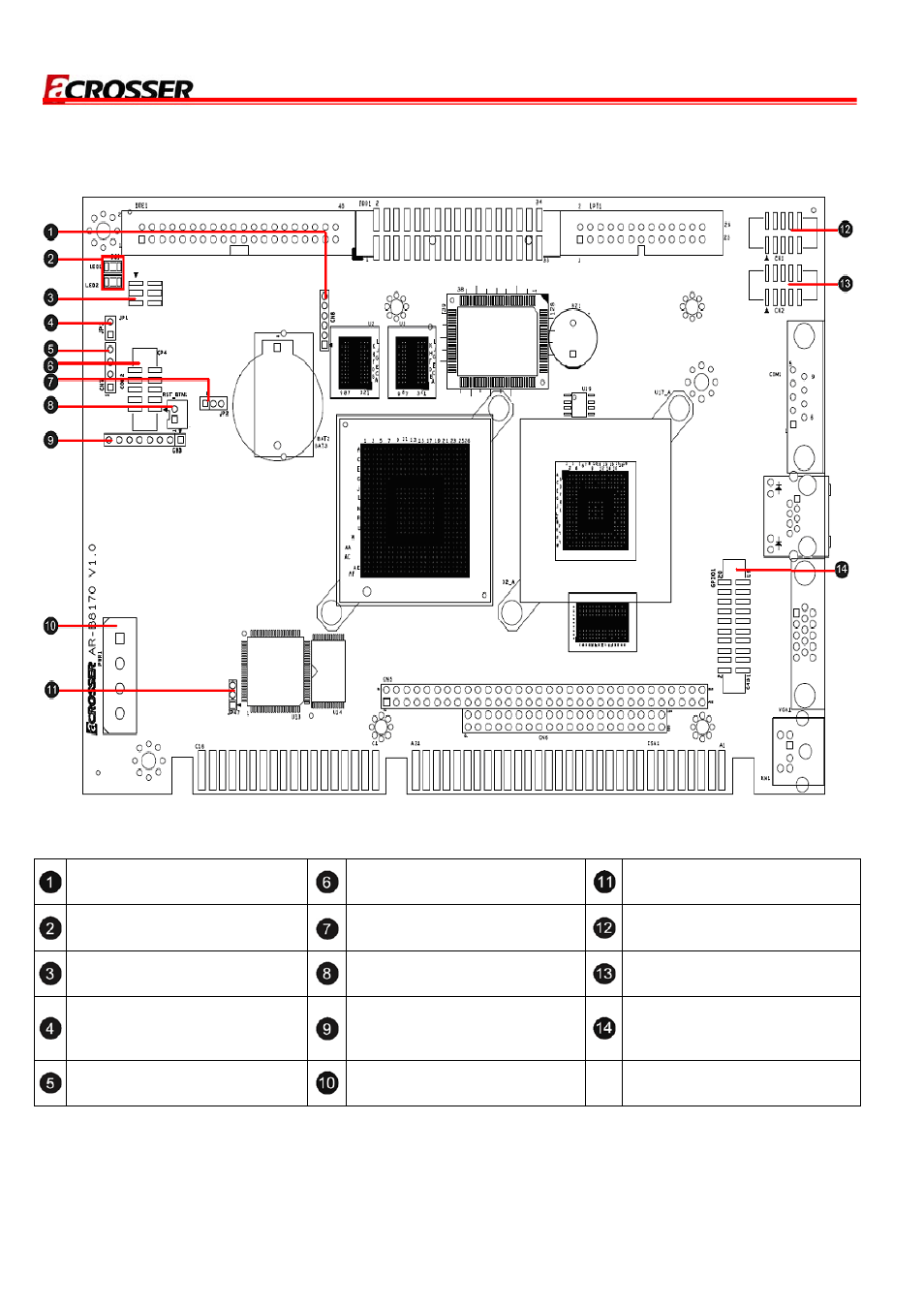 2 connectors and jumper setting, 1 locations (top side) | Acrosser AR-B8170 User Manual | Page 10 / 36