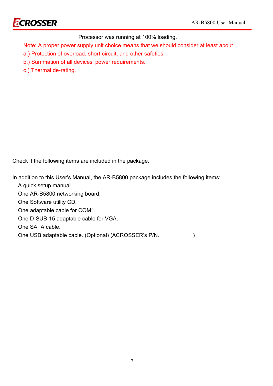 2 package contents, Package contents | Acrosser AR-R5800A User Manual | Page 7 / 40