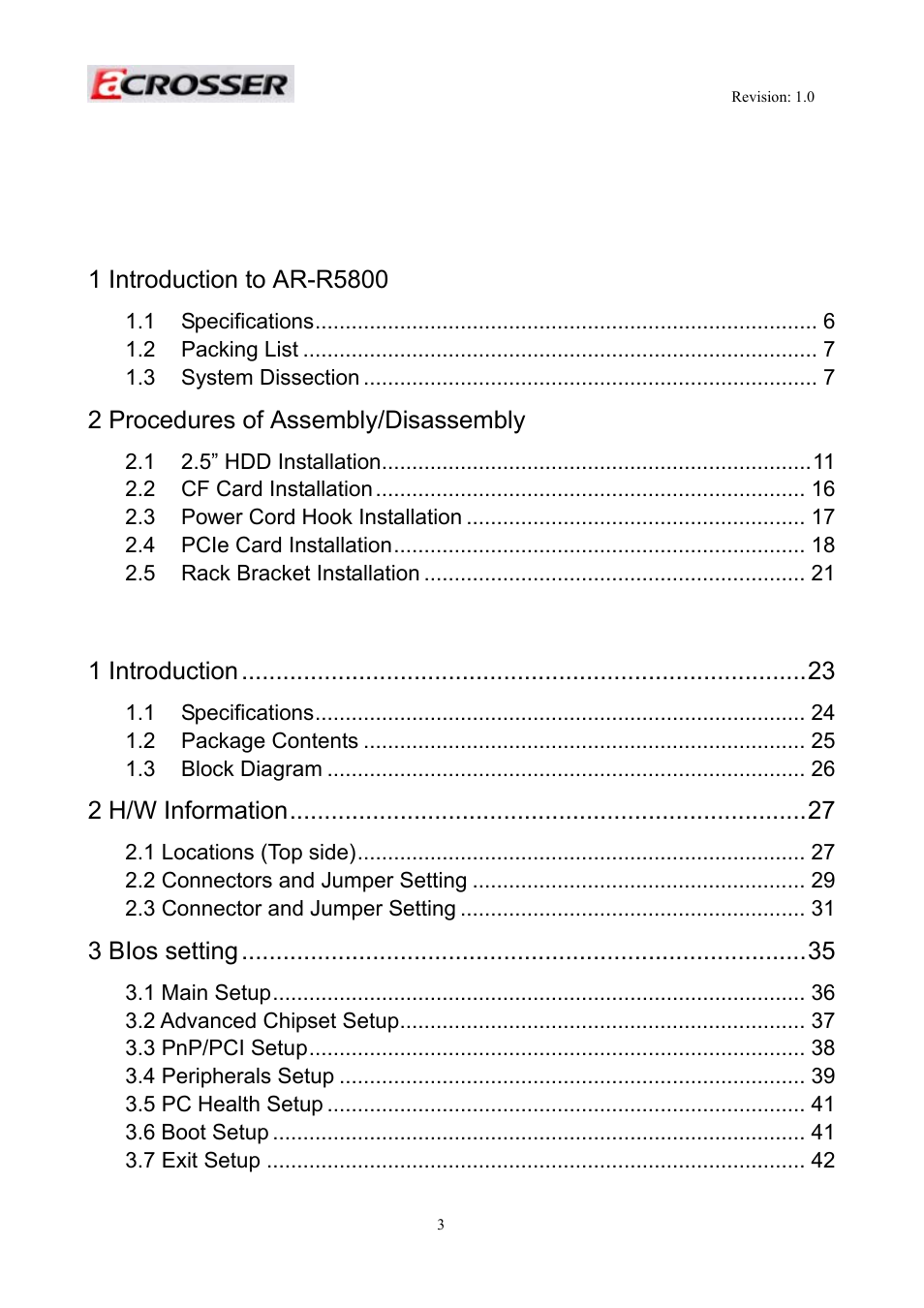 Acrosser AR-R5800 User Manual | Page 3 / 58