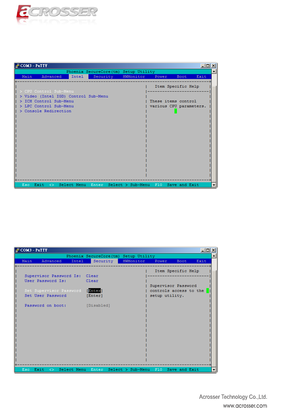 Intel, Security | Acrosser AR-R6006 User Manual | Page 26 / 35