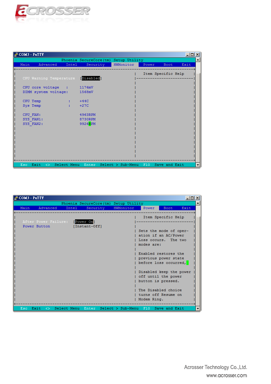 Hwmonitor, Power | Acrosser AR-R6006 User Manual | Page 27 / 35