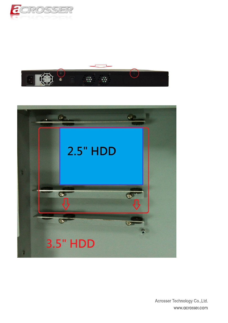 Hdd installation, Procedure of assembly/disassembly | Acrosser AR-R6006 User Manual | Page 8 / 35