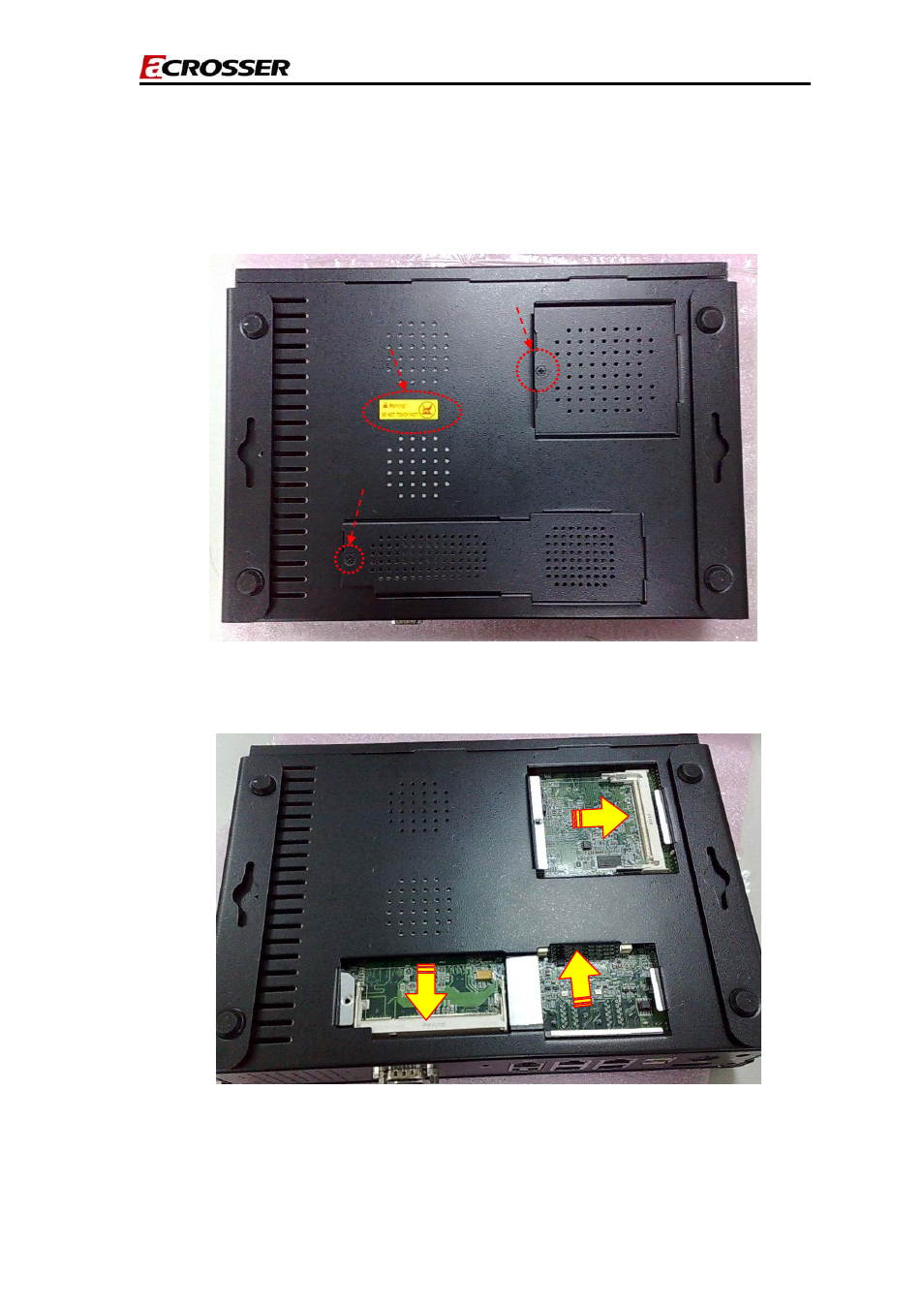 2 installing cf and mini pci cards or os-dim | Acrosser AR-R5205FL User Manual | Page 9 / 12