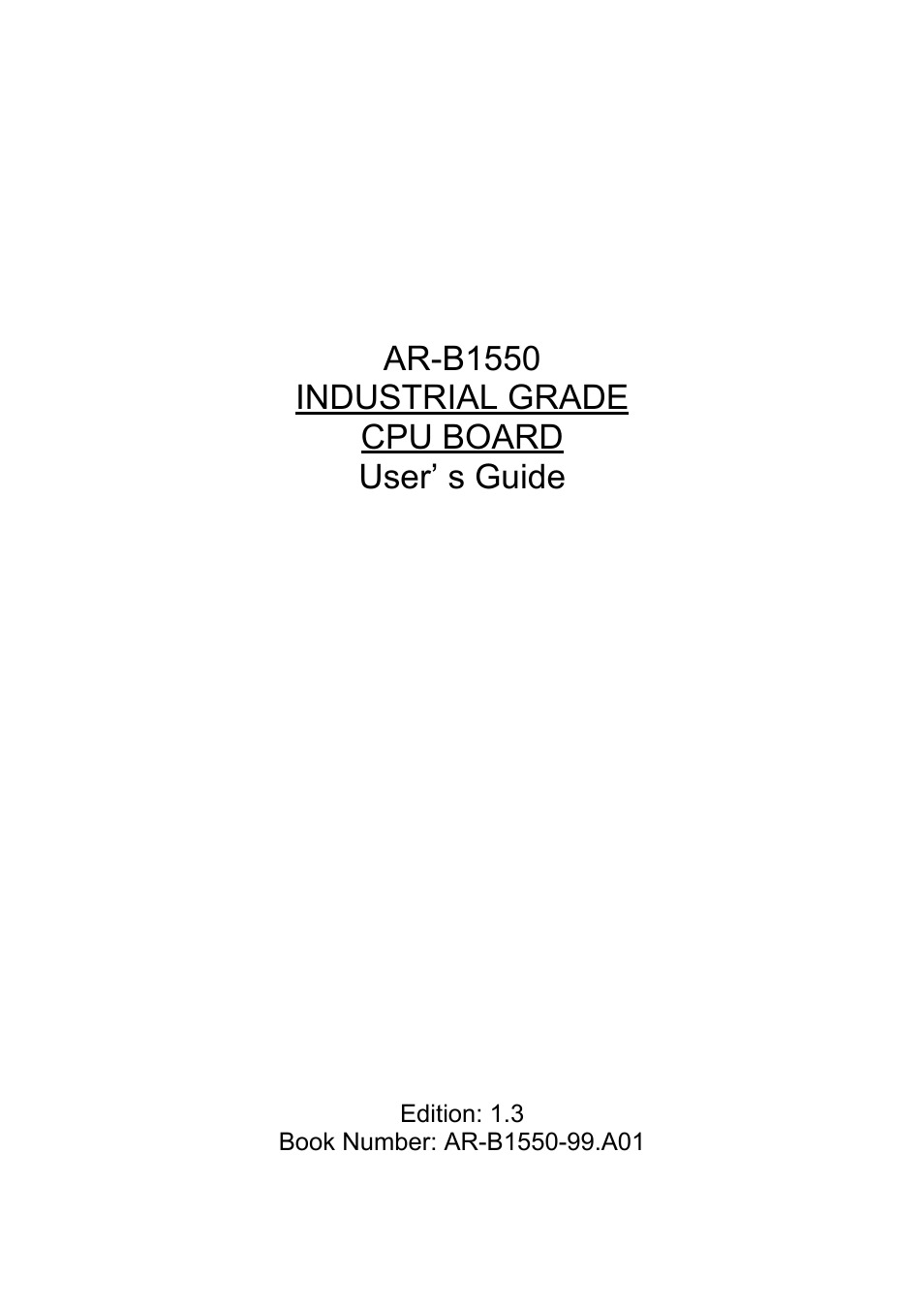 Acrosser AR-B1551 User Manual | 34 pages