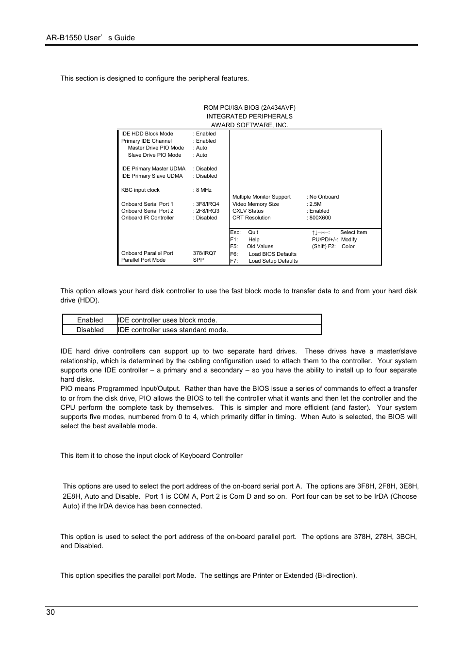 7 integrated peripherals | Acrosser AR-B1551 User Manual | Page 32 / 34