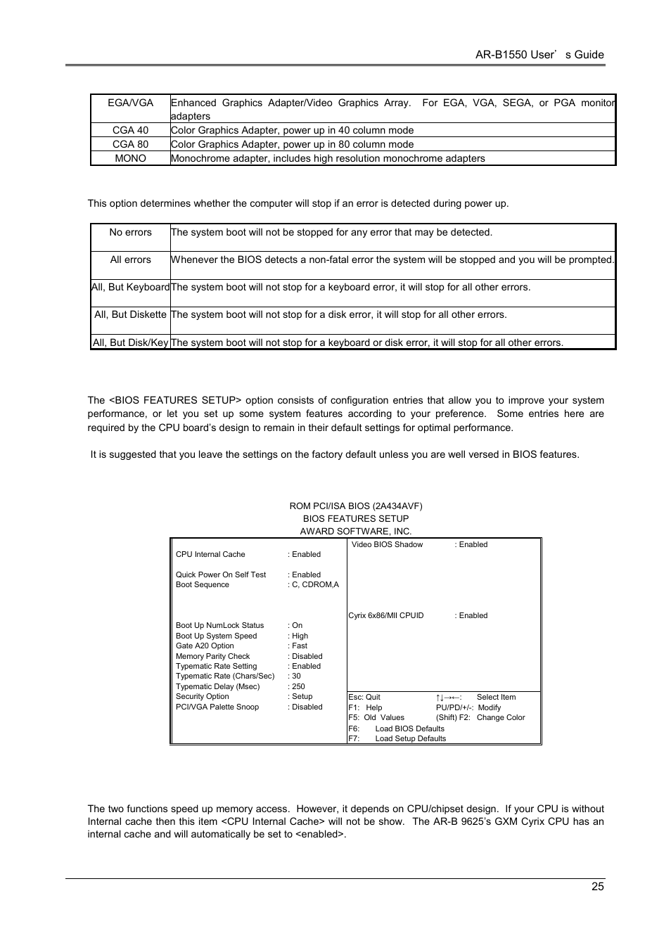 3 bios features setup | Acrosser AR-B1550 User Manual | Page 27 / 32
