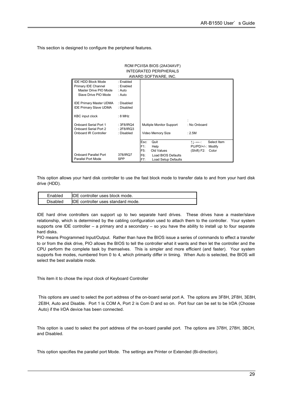 7 integrated peripherals | Acrosser AR-B1550 User Manual | Page 31 / 32
